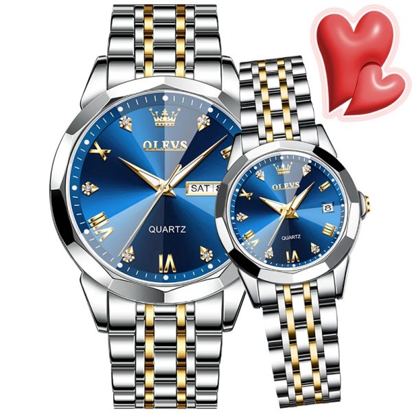 Olevs Stainless Steel fashionable Couple watches (2)