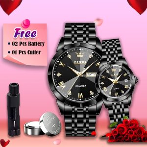 🖤 OLEVS 5563 Full Black Edition ভালোবাসার বাঁধনে জড়ানো প্রতিটি মুহূর্তের নীরব সাক্ষী!