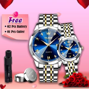 🕰️ OLEVS 5563 (Silver Blue) ❤️ “ভালোবাসার বাঁধনে জড়ানো প্রতিটি মুহূর্তের নীরব সাক্ষী!