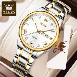 Olevs Luxury Men’s Quartz Watch (White )-Code:3285