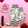 🕊️ OLEVS 5563 (Silver Edition) ❤️ ভালোবাসার বাঁধনে জড়ানো প্রতিটি মুহূর্তের নীরব সাক্ষী!
