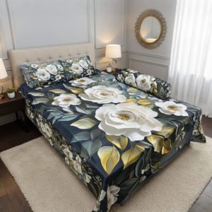 Water Proof China Premium 3D Design Bed Sheet King Size (7.8ft/6.8ft)