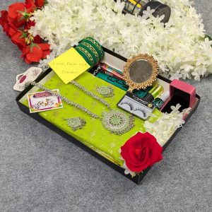 Premium Half Silk Jamdani Saree Combo Set - Lemon